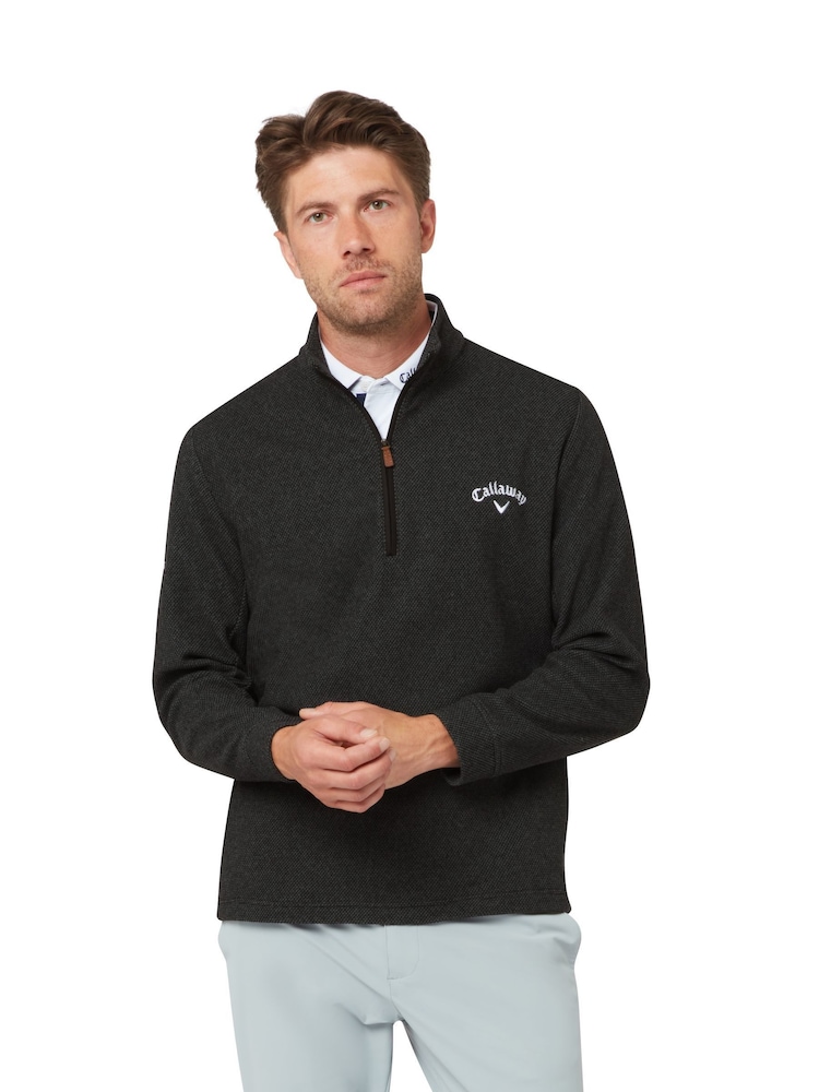 Callaway Apparel Odyssey Birdseye Jacquard Pullover Black Jumper - Bilde 1 av 3