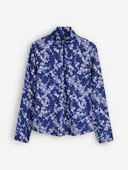Callaway Apparel Blue Long Sleeve Snowy Floral Sun Protection Top - Image 1 of 1