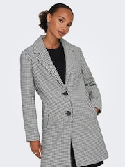 JDY Black Dogtooth Tailored Coat - Image 3 of 6