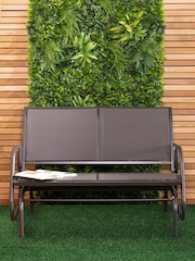 Charles Bentley Grey Garden Steel 2 Seater Rocking Bench - Image 1 of 6