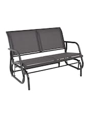 Charles Bentley Grey Garden Steel 2 Seater Rocking Bench - Image 3 of 6