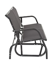 Charles Bentley Grey Garden Steel 2 Seater Rocking Bench - Image 5 of 6