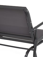 Charles Bentley Grey Garden Steel 2 Seater Rocking Bench - Image 6 of 6