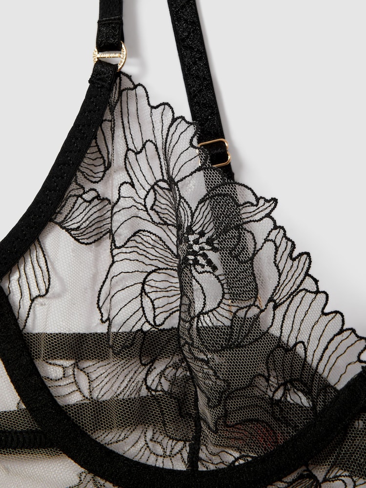 Bluebella Sheer Mesh Embroidered Bra - Image 3 of 3