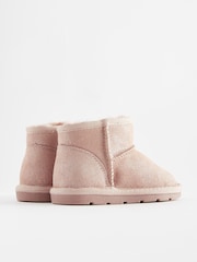 Pink Shimmer Suede Mini Faux Fur Lined Water Repellent Pull-On Suede Boots - Image 3 of 4
