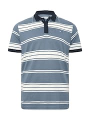 藍色 - BadRhino Big & Tall Stripe Short Sleeve Polo Shirt - 圖片 5，共 6