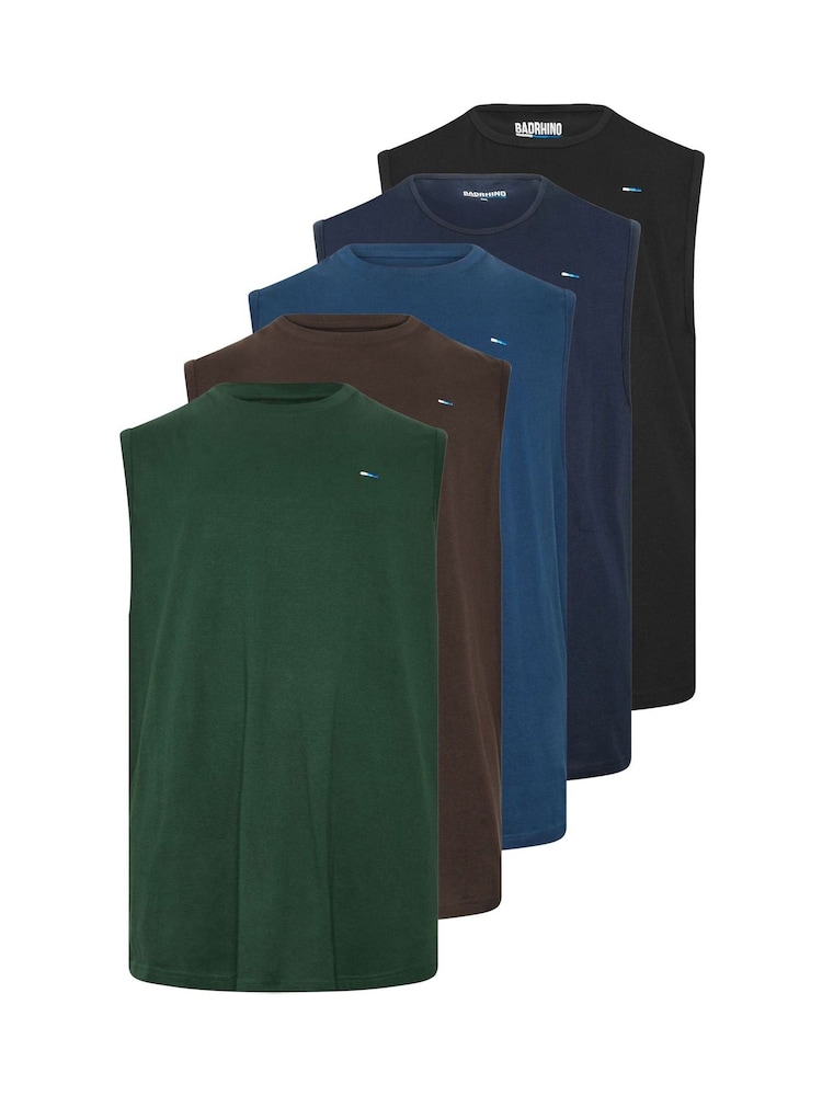 Brun - Regulær - BadRhino Big & Tall Core T-skjorter 5 -pakke - Bilde 2 av 7