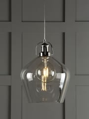 Laura Ashley Clear Rye Smoked Glass Pendant Ceiling Light - Image 1 of 5