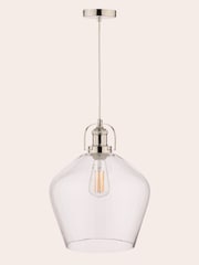 Laura Ashley Clear Rye Smoked Glass Pendant Ceiling Light - Image 2 of 5