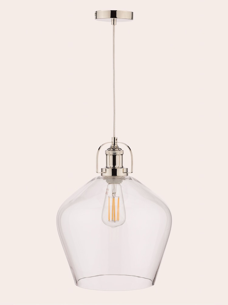 Laura Ashley Clear Rye Smoked Glass Pendant Ceiling Light - Image 2 of 5