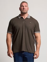BadRhino Big & Tall Brown Waffle Short Sleeve Polo Shirt - Image 1 of 6