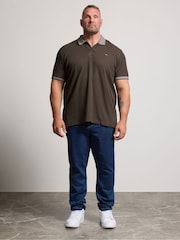 BadRhino Big & Tall Brown Waffle Short Sleeve Polo Shirt - Image 2 of 6