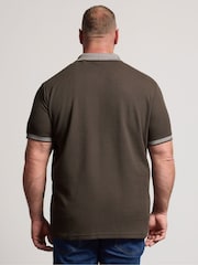 BadRhino Big & Tall Brown Waffle Short Sleeve Polo Shirt - Image 3 of 6