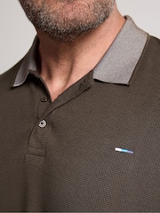 BadRhino Big & Tall Brown Waffle Short Sleeve Polo Shirt - Image 4 of 6