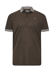 BadRhino Big & Tall Brown Waffle Short Sleeve Polo Shirt - Image 5 of 6