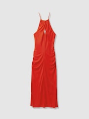 Reiss Orange Kia Jersey Halter Neck Midi Dress - Image 2 of 5