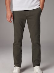 Khaki Green Slim Fit Motionflex Chino Trousers - Image 1 of 12