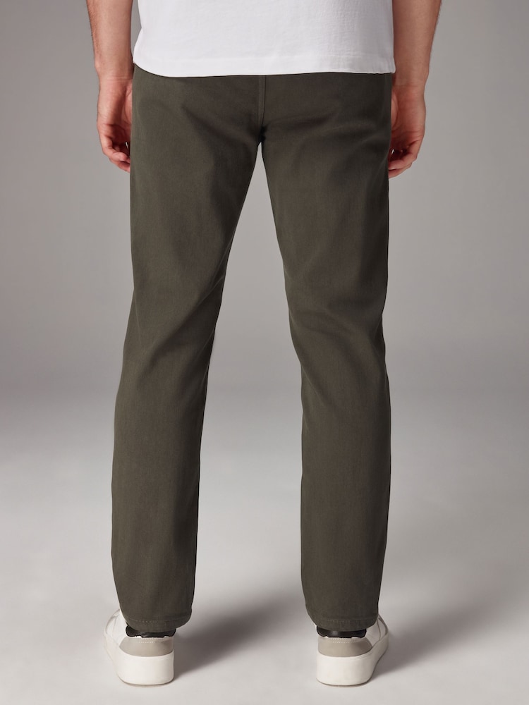 Khaki Green Slim Fit Motionflex Chino Trousers - Image 2 of 12