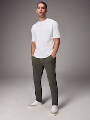 Khaki Green Slim Fit Motionflex Chino Trousers - Image 3 of 12