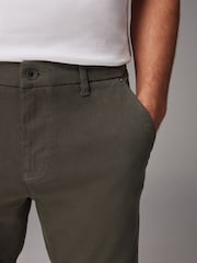 Khaki Green Slim Fit Motionflex Chino Trousers - Image 6 of 12