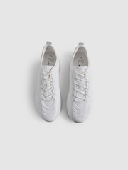 Reiss White Adison Hybrid Knit Running Trainers - Image 1 of 5