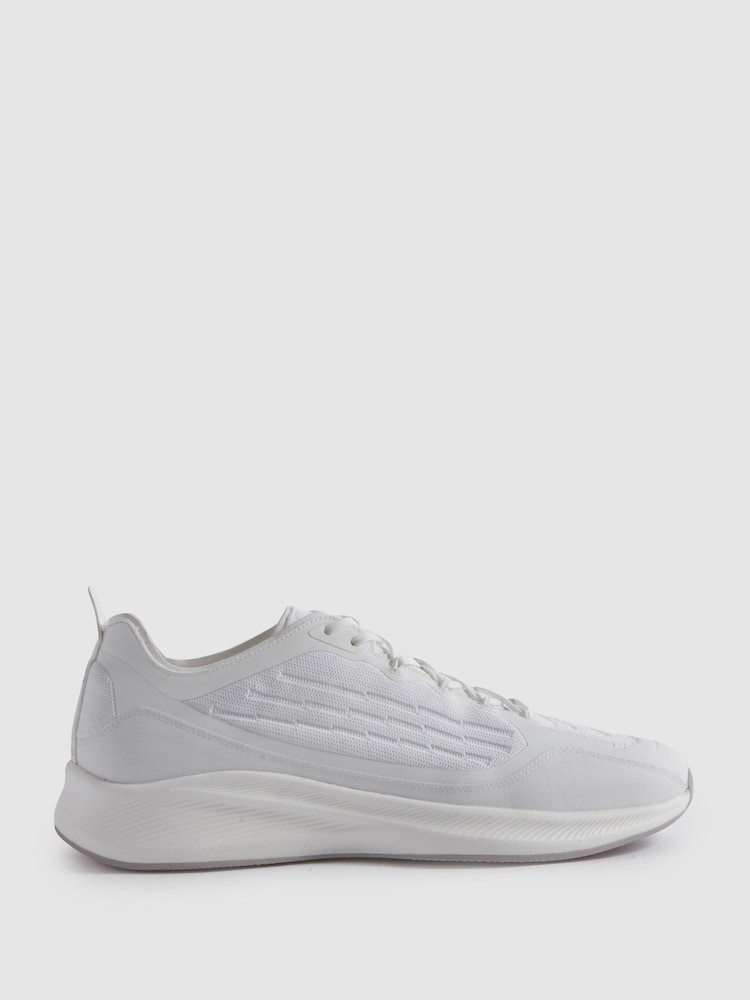 Reiss White Adison Hybrid Knit Running Trainers - Image 2 of 5
