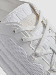 Reiss White Adison Hybrid Knit Running Trainers - Image 4 of 5