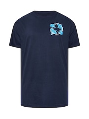 BadRhino Big & Tall Blue Full Length Kyoto Koi Print T-Shirt - Image 5 of 6
