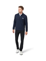 Callaway Apparel Blue Odyssey Birdseye Jacquard Pullover Jumper - Image 3 of 5
