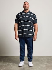海軍藍 - BadRhino Big & Tall Stripe Short Sleeve Polo Shirt - 圖片 2，共 6
