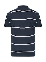 海軍藍 - BadRhino Big & Tall Stripe Short Sleeve Polo Shirt - 圖片 6，共 6