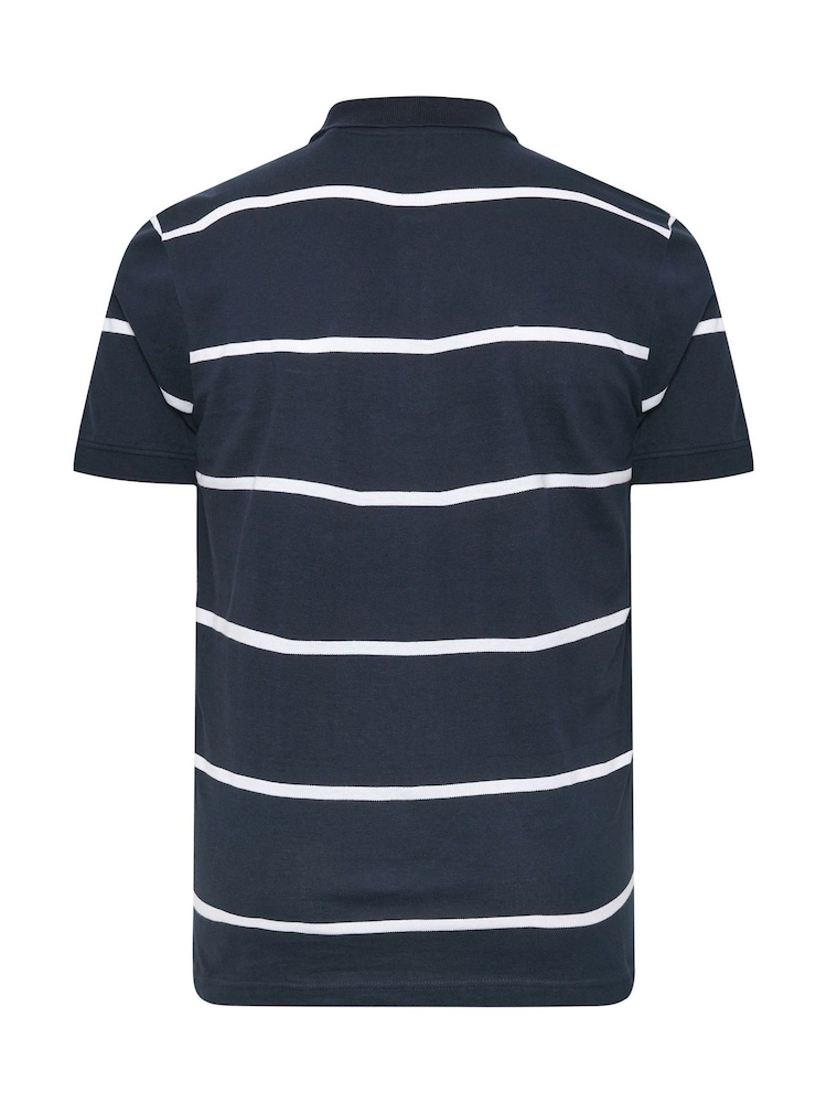 海軍藍 - BadRhino Big & Tall Stripe Short Sleeve Polo Shirt - 圖片 6，共 6