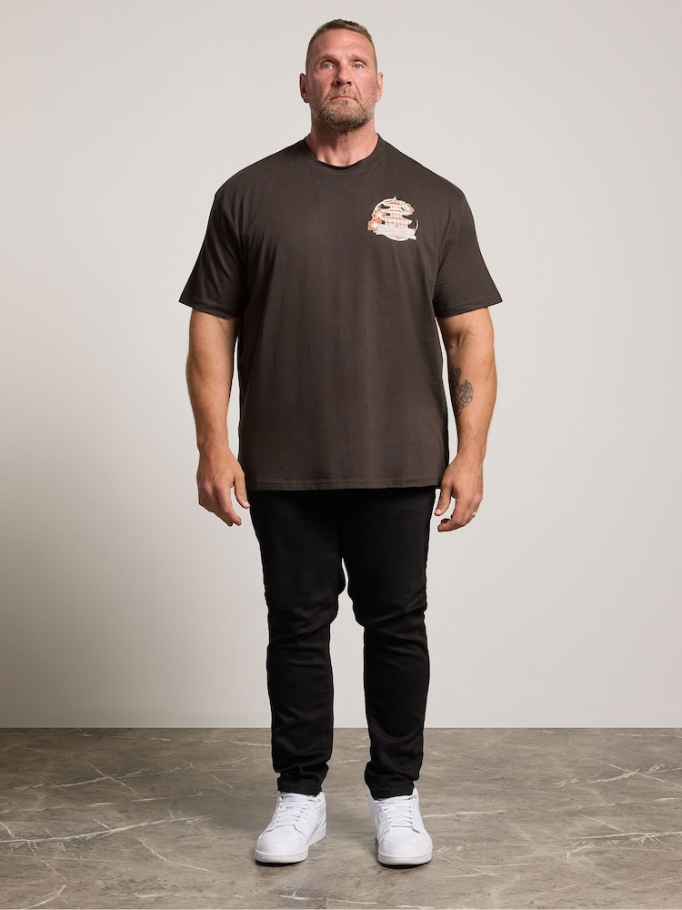 Brun - Regelbunden - BadRhino Big & Tall Osaka Temple Tryck T-shirt - Bild 2 av 7