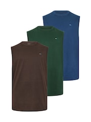 BadRhino Big & Tall Brown Full Length Muscle Vests 3 Pack - Image 1 of 8