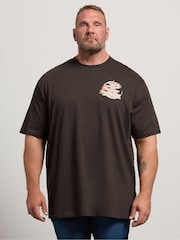 rjava - Polna dolžina - BadRhino Big & Tall Osaka Temple Print T-Shirt - Slika 2 iz 7