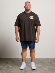 rjava - Polna dolžina - BadRhino Big & Tall Osaka Temple Print T-Shirt - Slika 3 iz 7