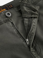 Khaki Green Slim Fit Zip Detail Stretch Trousers - Image 3 of 7