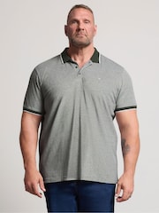 BadRhino Big & Tall Grey Birdseye Short Sleeve Polo Shirt - Image 1 of 6
