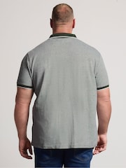 BadRhino Big & Tall Grey Birdseye Short Sleeve Polo Shirt - Image 3 of 6