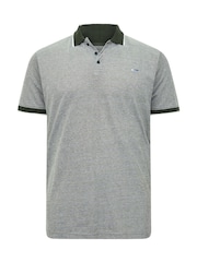 BadRhino Big & Tall Grey Birdseye Short Sleeve Polo Shirt - Image 5 of 6