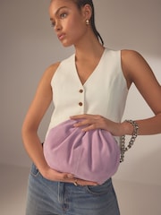 Lilac Purple Leather Snap Clutch Bag - Image 2 of 11