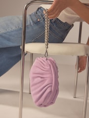 Lilac Purple Leather Snap Clutch Bag - Image 5 of 11