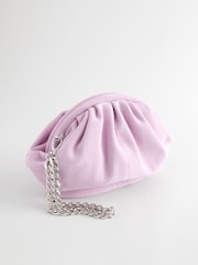 Lilac Purple Leather Snap Clutch Bag - Image 7 of 11
