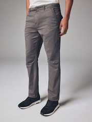Charcoal Grey Slim Fit Zip Detail Stretch Trousers - Image 1 of 6