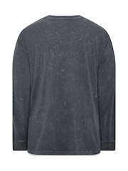 BadRhino Big & Tall Black Distressed Washed Long Sleeve T-Shirt - Image 5 of 6