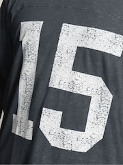 BadRhino Big & Tall Black Distressed Washed Long Sleeve T-Shirt - Image 6 of 6