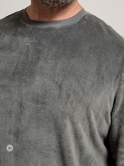 Gris - BadRhino Big & Tall Check Fleece Lounge Set - Imagen 3 de 5