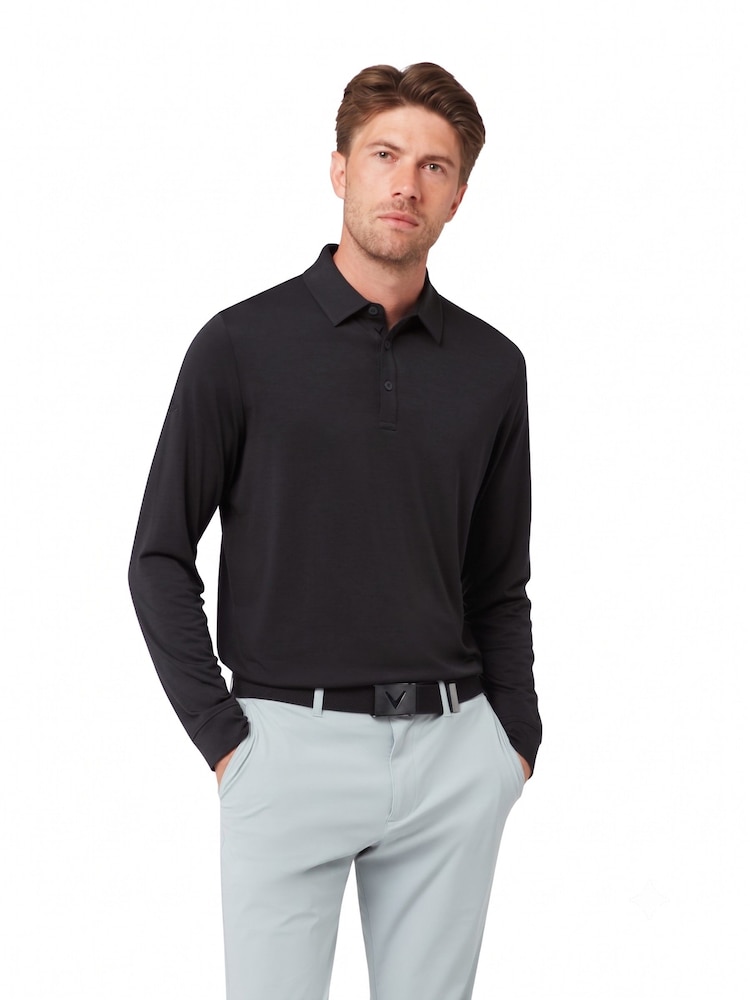 Callaway Apparel Long Sleeve Soft Touch Black Polo Shirt - Image 1 of 5