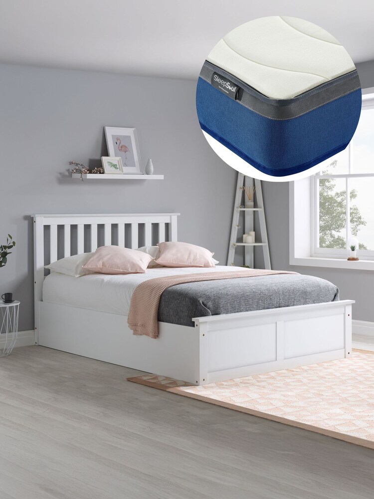 Birlea White Austin Ottoman Bed with Nebula Mattress - Image 1 of 8 Birlea White Austin Ottoman Bed with Nebula Mattress - Image 1 of 8