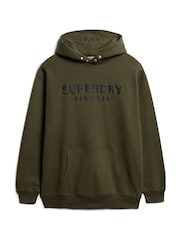 Army Khaki - Superdry Luxury Sport Kapuzensweatshirt in Loose Fit - Bild 4 von 5